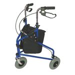 Steel Lightweight Folding 3 Wheel Tri Walker with Bag Only (Eligible for Vat Relief in The UK)