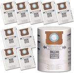 10 Pack Shop Vac Bags 5-8 Gallon, Vacuum Bags for Shop Vac Type E 9066100, 90661, 9066133, Type H 90671 9067100 9067133 VF2004 Disposable Vacuum Cleaner Collection Filter Bags