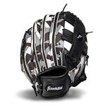 Franklin Sports RTP Digitek Teeball Performance Gloves, 9.5-Inch, Right Hand Throw, Black/White