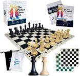 The Perfect Chess Set, Tournament Chess Set with Two 20” x 20” Foldable Silicone Boards and Quadruple Weighted Staunton Pieces, Carry Box and Bags, Classic XL Super Heavyweight Edition