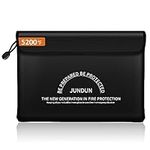 JUNDUN Fireproof Document Bag with 5200℉ Heat Insulated,14.0”x10.4” Waterproof and Fireproof Money Bag,8 Layers Thickened Fire Safe Storage Bag Pouch with Zipper for Document,Money and Cash