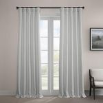 HPD Half Price Drapes BOCH-LN185-P Faux Linen Room Darkening Curtains for Bedroom (1 Panel), 50 X 120, Oyster