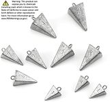 Alwonder 10-Pack Pyramid Sinkers Kit, Fishing Weights Sinkers 1oz 1-3/4oz 3oz 4oz Saltwater Freshwater, Ocean Surf Fishing Gear Catfish Tackle Lead Fishing Weight Sinker