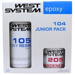 WEST SYSTEM 104 Epoxy Resin Junior Pack - 105 Resin (500g) & 205 Hardener (100g) - Clear Resin & Hardener for Wood, Metal & Fibreglass Repairs - Marine Grade Epoxy Resin for Woodwork, Repair and DIY