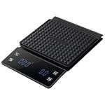Navaris Digital Kitchen Scales - Accurate Electronic Weighing Scale with LED Display & Integrated Timer - Ideal for Kitchen Use, Food Weighing, and Coffee Preparation - g/oz/ml