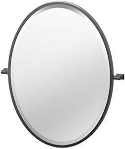 Gatco 4719MXF Bleu Framed Oval Mirror, 27.5 H, Matte Black