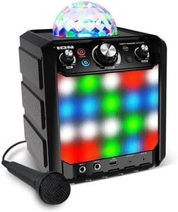ION Audio Party Rocker Effects – Portable Bluetooth Speaker / Karaoke Machine with Karaoke Microphone, Battery Powered Operation and 40W Power