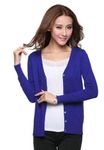 Mooncolour Womens 24 Colors Knit Outwear Autumn Cardigan Sweater, Dark Blue, UK14