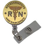 Refreshments and Narcotics RN Badge Reel - Funny Retractable Badge Holder with Alligator Clip - RN Badge Reel - Badge Reel for Male Nurses - NP Badge Reel - Funny Gifts for Nurses Appreciation