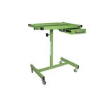 K Tool International 75108 Adjustable Tear Down Work Table with Drawer for Garages, Repair Shops, and DIY, Portable, (4) 2" Swivel Casters, 220 Pound Capacity, Rubber Corners, Heavy Duty Steel, Green