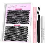 VEYESBEAUTY Lash Clusters Eyelashes Cluster Lashes Extensions One More+ Multi-type Lash Cluster Kit False Eyelashes Wispy Lash Clusters Kit (40D+50D kit, 8-16mm)