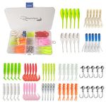 130pcs Crappie Lures kit, Crappie Bait Set with Jig Heads Hooks Soft Plastic Fishing Lures for Crappie Swim baits for Fishing Crappie Bass Walleye Trout Minnows Lures