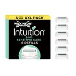 Wilkinson Sword Intuition Sensitive Care Women's Razor Blade Refills, Pack of 6, Enriched with Aloe Vera & Vitamin E