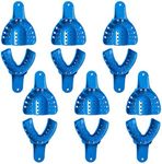 SNAWOP Dental Impression Trays 12PCS Perforated Plastic Holder for Impression Matrials Multi Sizes (6PCS Upper+6PCS Lower M)