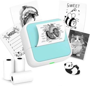 HiHTV Sticker Printer - Mini Sticker Maker Machine with 3 Roll Tapes, Classroom Must Haves Bluetooth Portable Inkless Printpods Pocket Printer for Kids Study Notes, Anatomical Diagrams, Photos, Gift