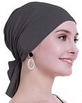osvyo Bamboo Chemo Headscarf for Women Hair Loss - Cancer Slip On Headwear Turbans Hats caps Sealed Packaging Dark Grey