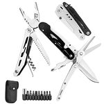 HONZIN Multitool 12 in 1 Multifunctional Pliers, Multi Tool Foldable Pliers with Upgraded Scissors Screwdriver Set Bottle Opener, Stainless Steel Multitools for Outdoor Camping Hiking, Gift for Men