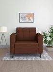 Adorn India Wood Rio Elegant 1 Seater Sofa (Brown)