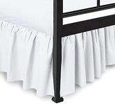 Ruffled Bed Skirt White Queen Bed Skirt – Hotel-Quality Ruffles for Queen Beds with 16" Drop – Queen Bedskirt with Platform 100% Microfiber Bed Skirts with Corner Split (White)