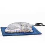 pecute Pet Heat Pad, Constant Heating Safe Electric Heating Pad Anti-Bite and Waterproof with Removable Double-Sided Flannel Cover and Flame Retardant Cotton, Soft Cosy for Cats and Dogs (S, 32x40cm)