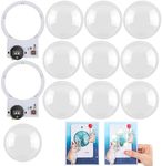 Briartw 12 Pack 2 Pcs Halo Lights and 10 Pcs Dimensional Shaker Domes for Making Light-Up Cards Shaker Cards Self-Adhesive Light-Up Units with Warm White LEDs Add Lights to Scrapbook Pages