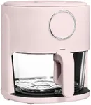 COOK WITH COLOR Colorful 1200W 4Qt Air Fryer: Glass Basket, Dishwasher Safe, 60min Timer, 6 Presets, Temp Control 175F-400F, 4 QT, Pink