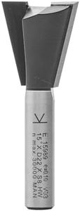 ENT 15989 Fresa para resaltes, en carburo, vástago (S) 8 mm, diámetro (D) 22 mm, NL 22 mm, E 15°, SL 32 mm, sin pre-cortador