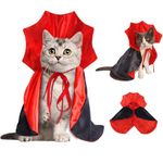 XOYTN Halloween Cat Costumes, Funny Halloween Cat Vampire Cape Adjustable Halloween Small Pet Wizard Cloak for Halloween Dogs Cats Puppy Cosplay Party