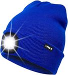 ATNKE LED Lighted Beanie Cap,USB Rechargeable Running Hat Ultra Bright 4 LED Waterproof Light Winter Warm Gifts for Men and Women/Blue