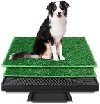 BRIAN & DANY XL Dog Toilet Puppy Pee Training Pad with Two Artificial Grass Mats and Waste Tray for Indoor Outdoor, 76cm x 51cm