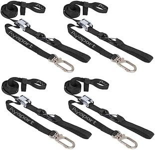 Ayaport Motorcycle Tie Down Straps 1.1” x 7’ (with Swivel Carabiner Hooks) Cam Buckle Tie Downs, Handlebar Strap for Dirt Bike, Motor Bike, Kayak, Car, Truck, Boat, Cargo, Black (1.1" x7'-4pcs)