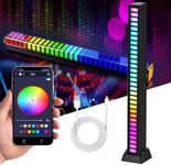 Hsenli RGB LED Light Bar,Party/Disco/Gaming Light,USB Rechargeable Music Rhythm Sound Control Ambient Light,Led Strip Lights for Car TV Gaming Bedroom Desktop 1 Pack (Black)