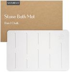 Natureva Home - Stone Bath Mat | Super Absorbent, Quick Dry, Non Slip | Modern Diatomite Bathroom Mats | Made of Natural Diatomaceous Earth | Absorbing Water Instantly | Design Rain | Colour Chalk