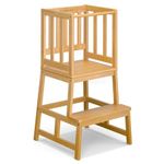 COSYLAND Kitchen Stool for Toddlers - Sturdy Kids Learning Stool Standing Tower for Kitchen Counter Helper - Bamboo Nursery Step Stool for Kids (Natural)