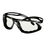 3M SecureFit 500 Safety Glasses, Black frame, Foam, Scotchgard Anti-Fog/Anti-Scratch Coating (K&N), Clear lens, SF501SGAF-BLK-FM-EU