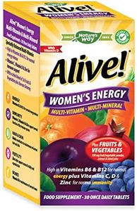 Alive! Women's Energy Multi-Vitamin and Minerals, Specially Balanced for Women, Unique Dried Blend of 26 Fruits & Vegetables, Suitable for Vegetarians - 30 Tablets
