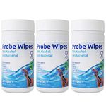 Antibacterial Wipes - 3 x Tubs of 200 Alcohol Wipes for Cleaning Surfaces and Kitchen Food Probes – Disinfectant Sterile Probe Wipes Food Safe