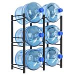 Lifewit 5 Gallon Water Jug Holder, 3 Tier Water Bottle Stand, Heavy Duty Water Dispenser Rack with 6 Slots for Gallon Jugs, Detachable Water Storage Shelf Organizer for Home Living Room Office, Black