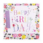 Hallmark General Birthday Card - Contemporary Floral And Text Design