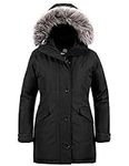 wantdo Women's Puffy Coat Military Winter Mountain Travel Parka Coat Jackets Black XL