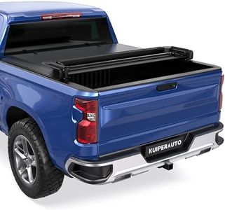 KUIPERAUTO Quad Soft 5.8FT Truck Bed Tonneau Cover Compatible for 14-18 Chevy Silverado/GMC Sierra 1500| 15-18 Silverado/Sierra 2500HD/3500HD Fleetside On Top -69.6 Inch