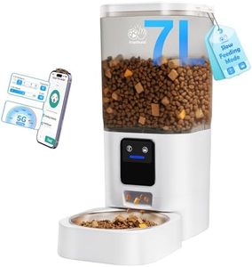 Frienhund Automatic Cat Feeder with Slow Feed: 5G WiFi Automatic Dog Feeder with Smart APP Control, Auto Cat Food Dispenser with Alexa for Multiple Pets, Detachable for Easy Cleaning - 29 Cup（7L）