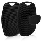 VWMYQ Silicone Body Scrubber for Men,Premium Nourishing Cleaning & Exfoliating Your Skin Lather Boosting Bristles with Ergonomic No-Slip Handle, Long-Lasting Easy to Clean（1pc black）