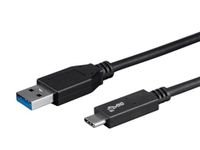 Monoprice Essentials USB Type-C to USB Type-A 3.1 Gen 2 Cable 10Gbps 3A 30AWG Black 1m (3.3ft)