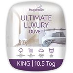 Snuggledown Ultimate Luxury Hotel King Size Duvet - 10.5 Tog All Year Round Premium Quilt for Summer & Winter - Soft Jacquard Cotton Cover, Hypoallergenic, Machine Washable, Size (225cm x 220cm)