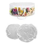 Topyond Transparent Round Wreath Storage Bag 60x20cm with Reinforced Handle and Double Zippers,Thick PVC Material Christmas Wreath Storage Ornament Wreath Storage Box Container Bag