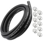 Xaugiry 5/16 inch,10 Ft Fuel Line Hose Push Lock NBR Rubber SAE 30R7 300PSI,10 pcs 10-16 Clamps,for Automotive Fuel Systems Engines