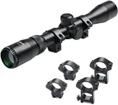 Rifle Scope 3-9x32, Green Lens, Fast Focus Eyepiece, Free 20mm and 11mm Ring Mounts, Air Rifle Scope, Optics Reticle Crosshair Scope (3-9X32)