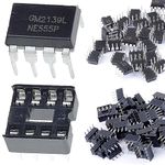 DAOKAI 50 pcs NE555P Single Precision Timer NE555 IC Pulse Generator Single Bipolar DIP-8 + 50 pcs DIP-C IC Socket for DIY Electronic Circuit Projects