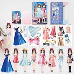 Beatifulog Magnetic Princess Dress Up Paper Doll,Play Travel Playset Toy Magnet Dress Up Games Paper Dolls for Girls Ages 4-7 Nurturing Creativity and Imagination (PrincessRuoTong)